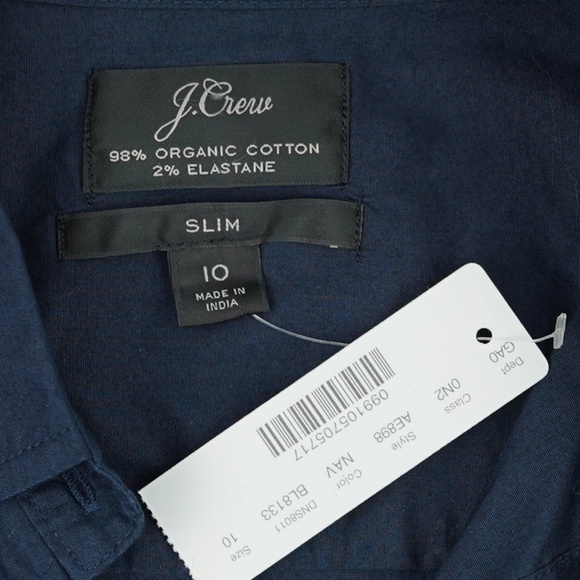 New J.CREW Size 10 Perfect Shirt with Embellished Cherries Navy AE898 - Picture 4 of 5